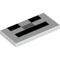 Tile 2 x 4 with Pixelated Face (Skeleton) print
