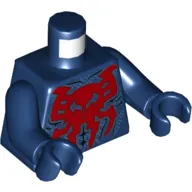 Torso Bodysuit, Red Skull-Spider print, Dark Blue Arms and Hands