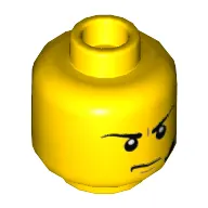 Minifig Head, Headset, Angry Frown