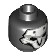 Minifig Head Reaper, White Mask, Light Bluish Grey Mask Print [Hollow Stud]
