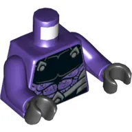 Torso Chest Armor, Black, Scales, Silver Belt Print, Dark Purple Arms, Black Hands