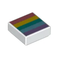 Tile 1 x 1 with Rainbow, Sand Red, Yellow, Dark Azure, Medium Blue, Dark Purple print