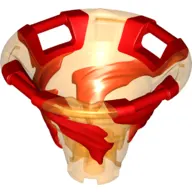 Cone Reverse with 4 Handles, Spinner, with Marbled Red Pattern