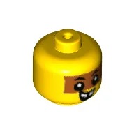 Minifig Head Baby / Toddler with Dark Orange Band for Eyes, Open Mouth Smile with Missing Tooth Print
