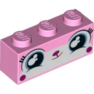 Brick 1 x 3 with Unikitty, Big Blue Watery Eyes, Puffed Cheeks print