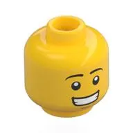 Minifig Head Giraffe Guy, Eyebrows, Lopsided Grin / Smile Showing Teeth Print
