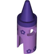 Costume Crayon with Dark Purple Tip and Flowers Print