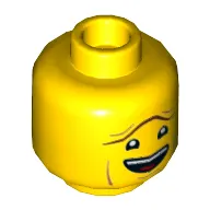 Minifig Head President Business, Dual Sided, Reddish Brown Unibrow, Open Mouth Smile, Arched Unibrow / Lowered Unibrow Print [Hollow Stud]