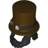 Hair and Hat, Beard with Band with Goggles, Dark Brown Print
