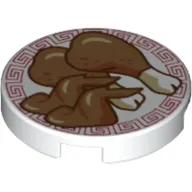 Tile Round 2 x 2 with Chicken Legs print
