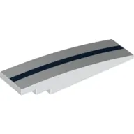 Brick Curved 8 x 2 No Studs with Dark Blue Line/Stripe print