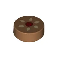 Tile Round 1 x 1 with Flower print