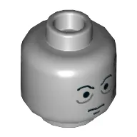Minifig Head Darth Vader, Dark Bluish Gray Scars, Eyebrows Print [Hollow Stud]