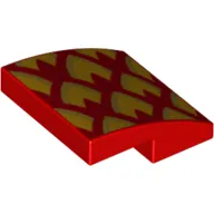 Brick Curved 2 x 2 x 2/3 with Yellow/Gold Scales