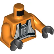 Torso Snow Speeder Pilot, Grey Control Panel, Black Straps Print, Orange Arms, Black Hands