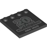 Plate Special 4 x 4 with Studs on One Edge and '20 Years LEGO Star Wars 1999-2019 Han Solo' print