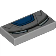 Tile 1 x 2 with Rectangle White Eyes, Blue Mask print