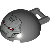 Windscreen 4 x 4 x 1 2/3 Canopy Half Sphere with Handle and Silver War Machine Face Print