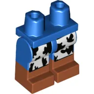 Hips with Blue Legs and Dark Orange Boots Pattern with Cow-print Chaps