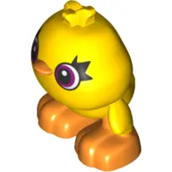 Animal, Duck with Dark Purple Eyes, Large Head, Large Feet (Ducky)