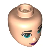 Minidoll Head Dark Turquoise Eyes, Purple Lips print