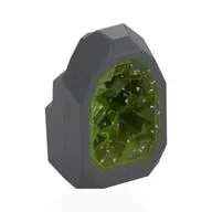 Geode / Rock with Glitter Trans-Bright Green Crystal