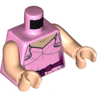 Torso Dress, Dark Pink Ribbon with Bow Print, Light Nougat Arms and Hands