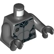 Torso Armour, Utility Belt Print, Dark Bluish Gray Arms, Black Hands