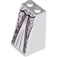 Brick Sloped 75° 2 x 2 x 3 [Solid Studs] with White Dress, Lavender Pattern print