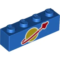 Brick 1 x 4 with Classic Space Logo print