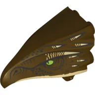 Animal Body Part, Bird / Dragon Head, Upper Jaw with Lime Eyes and Scales / Horns Print