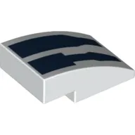 Brick Curved 3 x 2 No Studs with Dark Blue Stripes, Droid Decoration