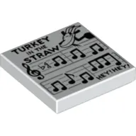 Tile 2 x 2 with 'Turkey in the Straw', 'Hey! Hey!', Sheet music, Goat print