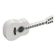 Musical Instrument Guitar Acoustic with Silver Strings Print