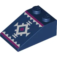 Brick Sloped 33° 3 x 2 with White Snowflake, Dark Purple Lines print