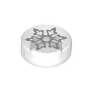 Tile Round 1 x 1 with 6 Pointed Snowflake