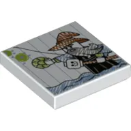 Tile 2 x 2 with Child Drawing Of Wizard with Gem Print