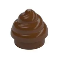 Plate Round 1 x 1 Swirled Top / Poo