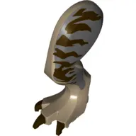 Animal Body Part, Dinosaur, Tyrannosaurus Rex Leg, Left, with Pin, Dark Brown Claws and Dark Brown Stripes on Dark Bluish gray Print