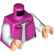 Torso Bodywarmer with White Shirt Print, White Arms, Light Nougat Hands