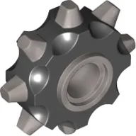 Minifig Collar RIP Tire with Flat Silver Spikes Pattern