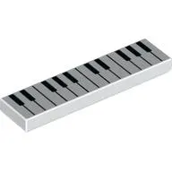 Tile 1 x 4 with Piano Keyboard Print