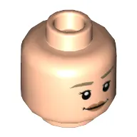 Minifig Head Fleur Delacour / Phoebe / Brooklynn, Dark Tan Eyebrows, Peach Lips, Smile / Open Mouth Shocked Print