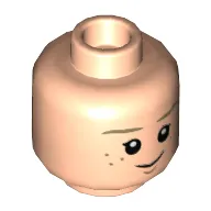 Minifig Head Dark Tan Eyebrows, Freckles, Smile