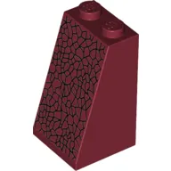 Brick Sloped 75° 2 x 2 x 3 [Solid Studs] with Black Cracks print