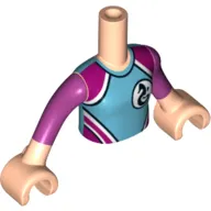 Minidoll Torso Girl Medium Blue/Dark Pink Wet-Suit, Seahorse Logo