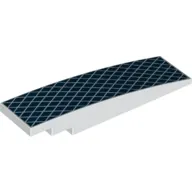 Brick Curved 8 x 2 No Studs with Dark Blue Background, White Diamond Pattern print