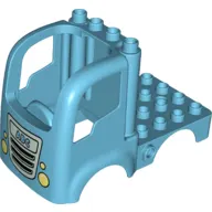 Duplo Car Body Truck 4 x 4 Flatbed with 4 Top Studs - Headlights, Grille, and 'ABC' Print