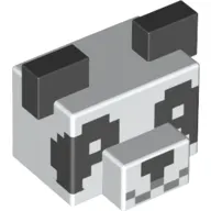 Animal Body Part, Panda Head, Pixelated Eyes, Nose, and Mouth Print