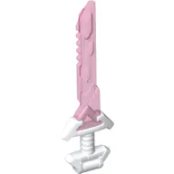 Weapon Sword with Angular Wide Hilt and Angular Blade Trans-Dark Pink Pattern